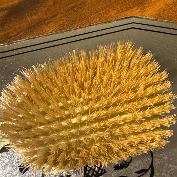 Vintage Art Deco 3pc Vanity Set Green Celluloid Mirror Tray & Unused Brush 1930s - Picture 11 of 12